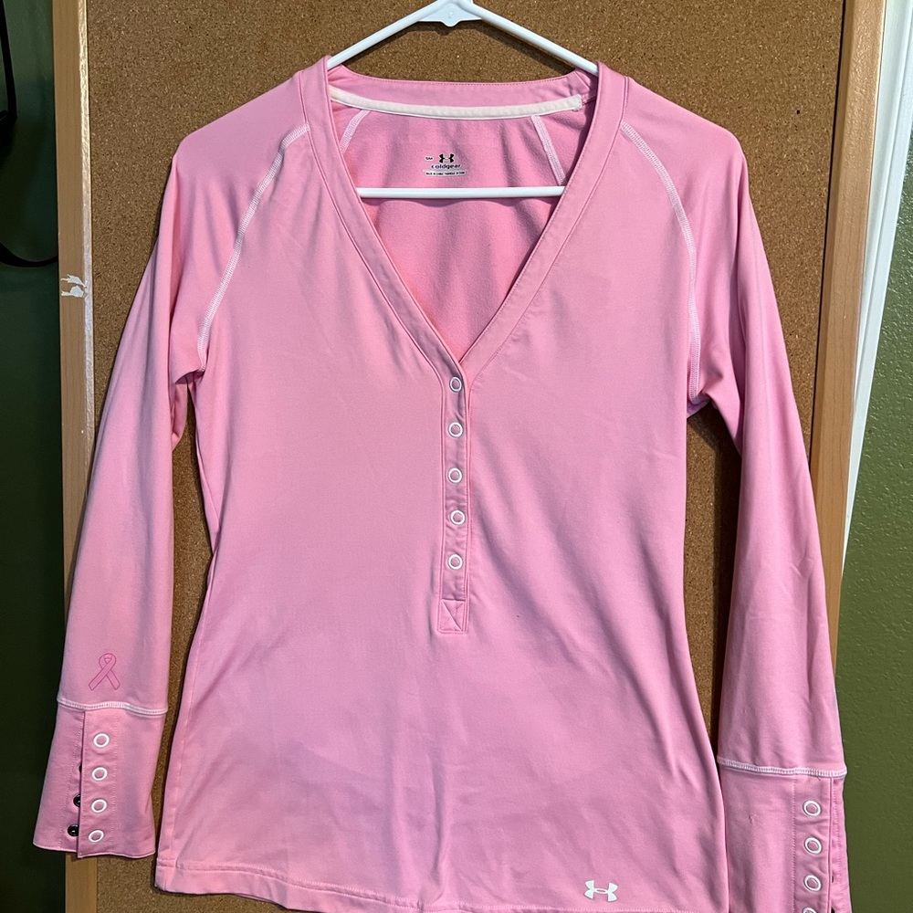 Under armor fleece jacket pink ribbon